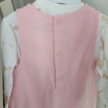 Load image into Gallery viewer, Pink Bunny Dunagree Romper Set
