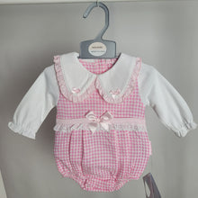Load image into Gallery viewer, Baby Girls Pink Dogtooth Romper

