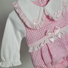 Load image into Gallery viewer, Baby Girls Pink Dogtooth Romper
