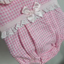 Load image into Gallery viewer, Baby Girls Pink Dogtooth Romper
