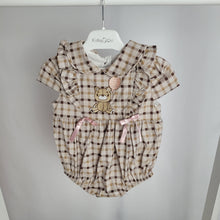 Load image into Gallery viewer, Baby Girls Plaid Bear Romper
