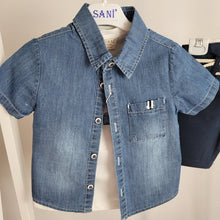 Load image into Gallery viewer, Boys Denim Shirt, T-shirt and Short Set
