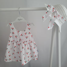 Load image into Gallery viewer, Baby Girls Cherry Dress with Sun Hat
