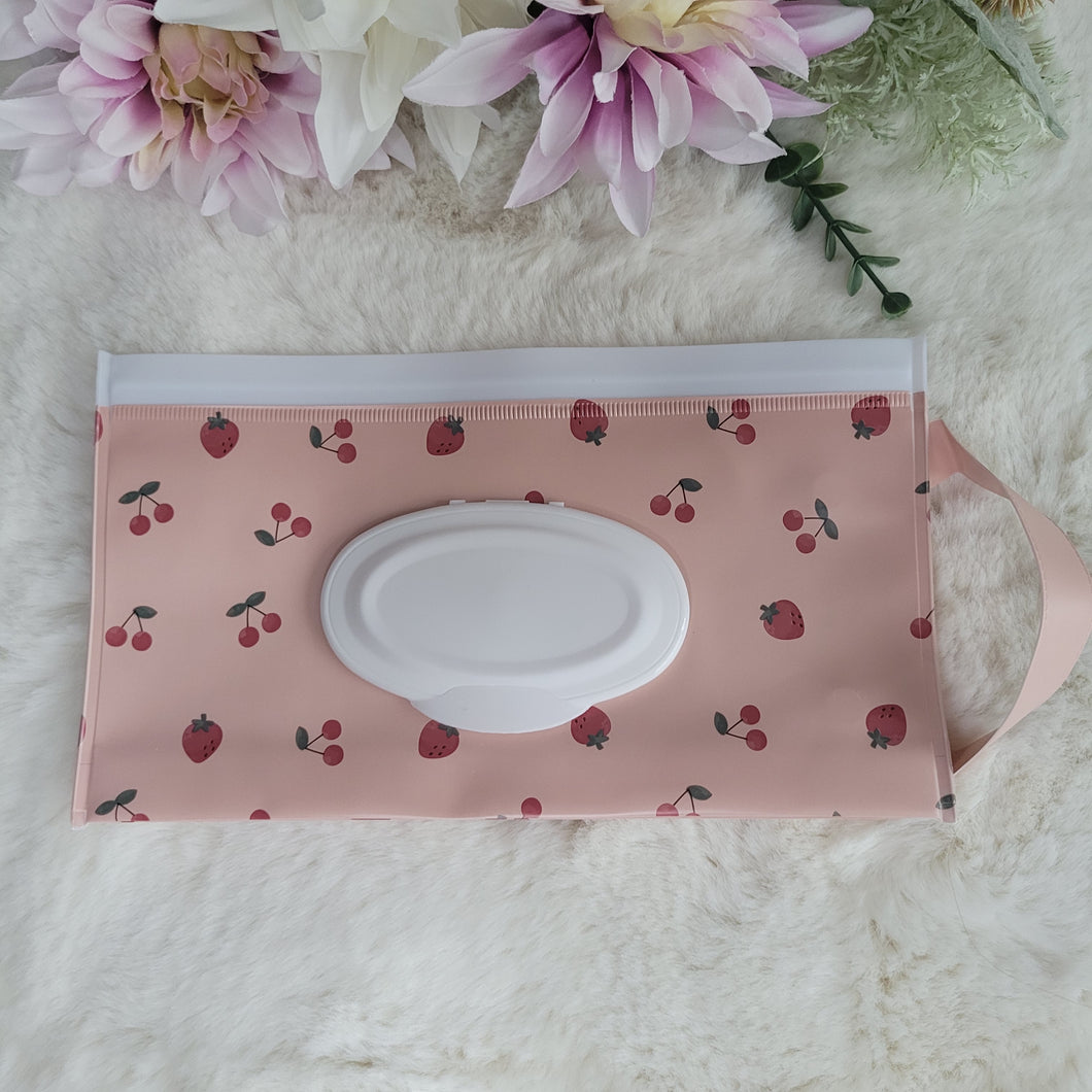 Wipes Travel Case-Strawberry/Cherry