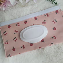 Load image into Gallery viewer, Wipes Travel Case-Strawberry/Cherry
