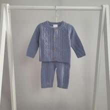 Load image into Gallery viewer, Baby Boys Slate Blue Knitted Set
