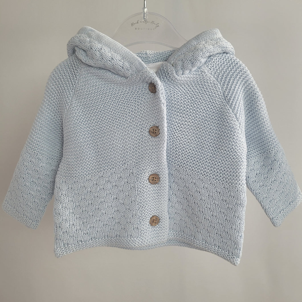 Baby Boys Double Knit Hooded Cardigan