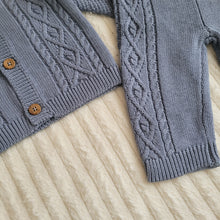 Load image into Gallery viewer, Baby Boys Slate Blue Knitted Set
