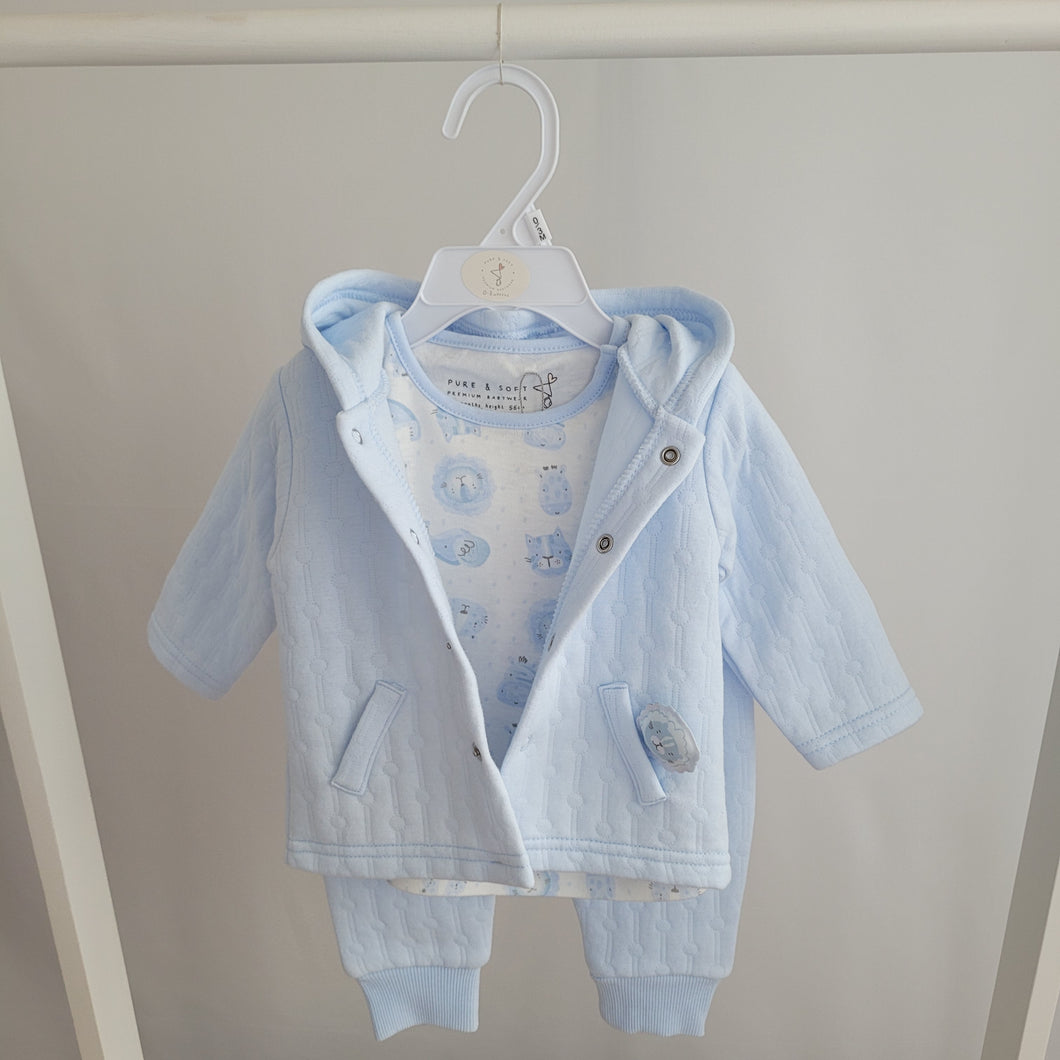 Baby Boys Quilted 3 Piece Outfit