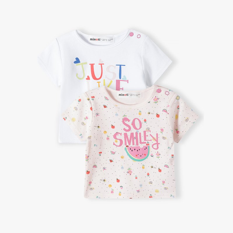 Minoti|Baby Girls 2 Pack Summer T-shirts