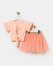 Load image into Gallery viewer, Girls Peach Tulle Skirt and Top Set
