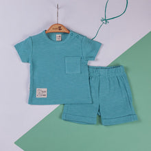 Load image into Gallery viewer, Baby Boys Teal Waffle T-shirt and Shorts Set

