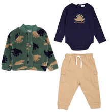 Load image into Gallery viewer, Baby Boys Sherpa Jacket, Bodysuit &amp; Jog Pant Outfit
