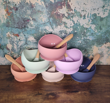 Load image into Gallery viewer, Baby Silicone Bowl and Spoon Weaning Set
