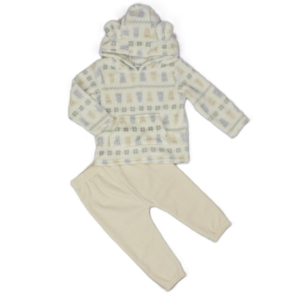 Baby Unisex Fairisle Hooded Plush Fleece Top & Jog Pant