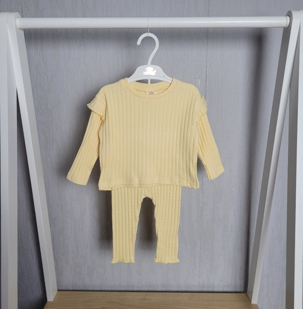 Baby Girls Yellow Ribbed Legging Set
