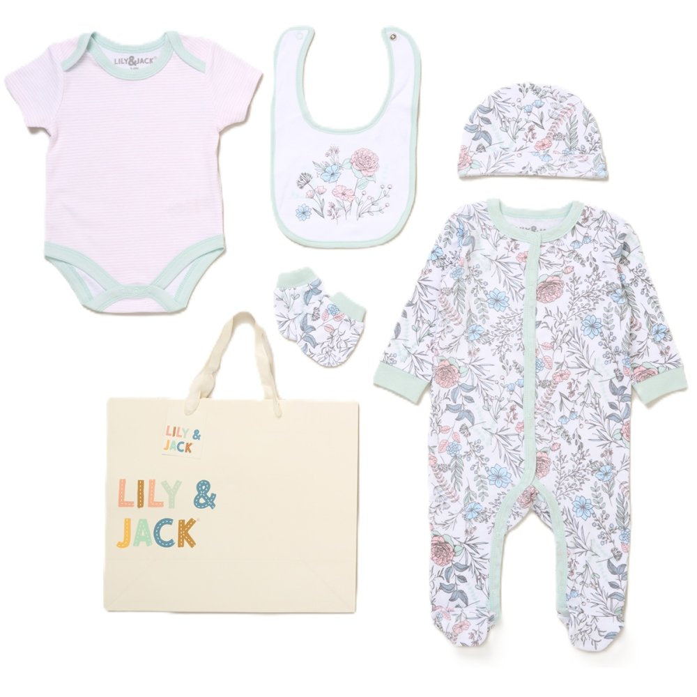 Baby Girls Floral 6 Piece Gift Set