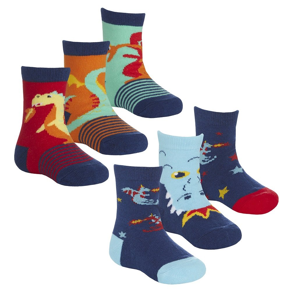 Baby Boys 3 Pack Cotton Rich Design Ankle Socks