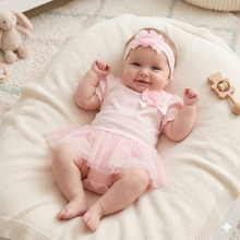 Load image into Gallery viewer, Baby Girls Pink Bodysuit With Tutu Skirt &amp; Headband
