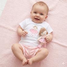 Load image into Gallery viewer, Baby Girls Princess T-Shirt, Shorts &amp; Plush Toy Set
