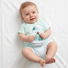 Load image into Gallery viewer, Baby Boys Boat T-Shirt, Shorts &amp; Plush Toy Set
