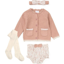 Load image into Gallery viewer, Baby Girls Knitted/ Woven Mix Outfit
