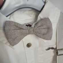 Load image into Gallery viewer, Baby Boys Bodysuit Shirt With Bow Tie &amp; Pant With Braces
