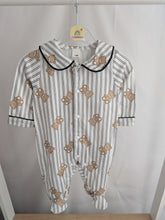 Load image into Gallery viewer, Stripe Teddy Bear Sleepsuit

