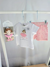 Load image into Gallery viewer, Baby Girls Princess T-Shirt, Shorts &amp; Plush Toy Set

