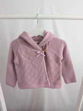 Load image into Gallery viewer, Baby Girls Double Knit Hooded Wrap Cardigan
