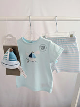 Load image into Gallery viewer, Baby Boys Boat T-Shirt, Shorts &amp; Plush Toy Set
