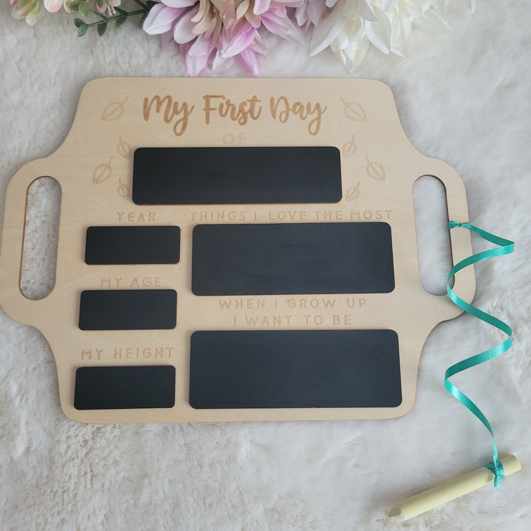My First Day Chalkboard