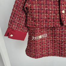 Load image into Gallery viewer, Red Tweed Dress and Jacket Set
