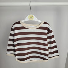 Load image into Gallery viewer, Brown and White Stripe Top
