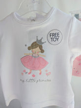 Load image into Gallery viewer, Baby Girls Princess T-Shirt, Shorts &amp; Plush Toy Set
