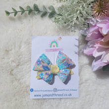 Load image into Gallery viewer, Freya Bow-Blue/Yellow Floral

