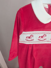 Load image into Gallery viewer, Red Velour Smocked Rocking Horse Sleepsuit
