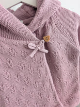 Load image into Gallery viewer, Baby Girls Double Knit Hooded Wrap Cardigan
