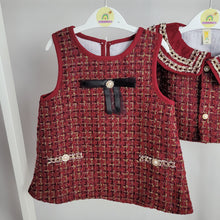 Load image into Gallery viewer, Red Tweed Dress and Jacket Set
