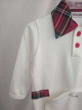 Load image into Gallery viewer, White/Red Tartan Babygrow and Hat
