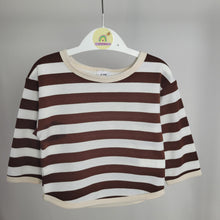 Load image into Gallery viewer, Brown and White Stripe Top
