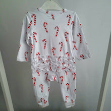 Load image into Gallery viewer, Baby Girls Candy Cane Onesie &amp; Headband
