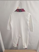 Load image into Gallery viewer, White/Red Tartan Babygrow and Hat
