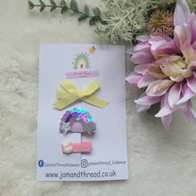Load image into Gallery viewer, Fringe Clip Trio-Yellow Ribbon
