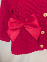 Load image into Gallery viewer, Baby Girls Double Bow Knitted Cardigan-Red
