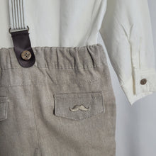 Load image into Gallery viewer, Baby Boys Bodysuit Shirt With Bow Tie &amp; Pant With Braces

