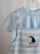 Load image into Gallery viewer, Baby Boys Sailor Dungaree &amp; T-Shirt Set
