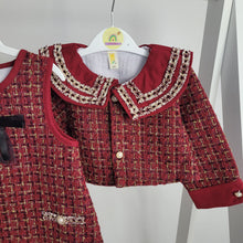 Load image into Gallery viewer, Red Tweed Dress and Jacket Set

