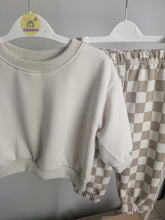 Load image into Gallery viewer, Neutral Checkerboard Jogger Set
