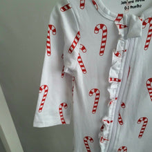 Load image into Gallery viewer, Baby Girls Candy Cane Onesie &amp; Headband
